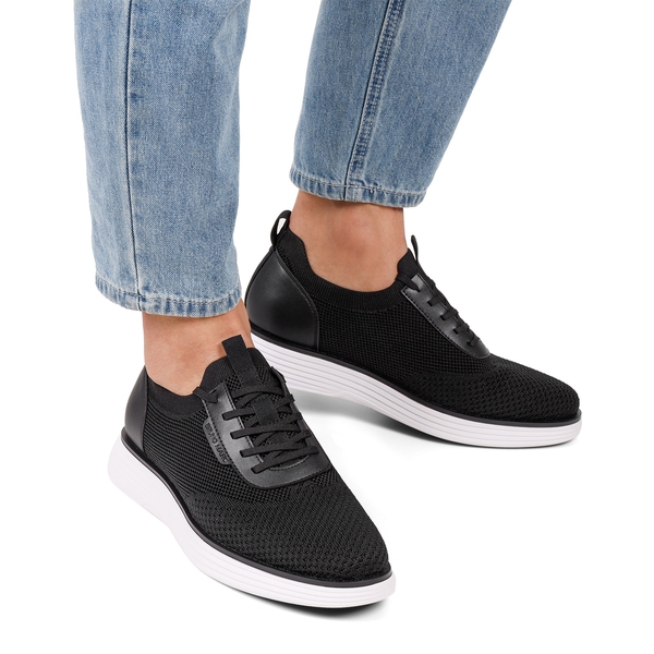 [MaxFlex SuiteBreeze+] Men's Breathable Oxford Knit Sneakers - BLACK-WHITE - 6